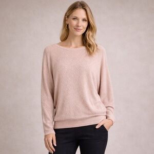 Joie Cotton Textured Dolman Sleeve Lightweight Sweater